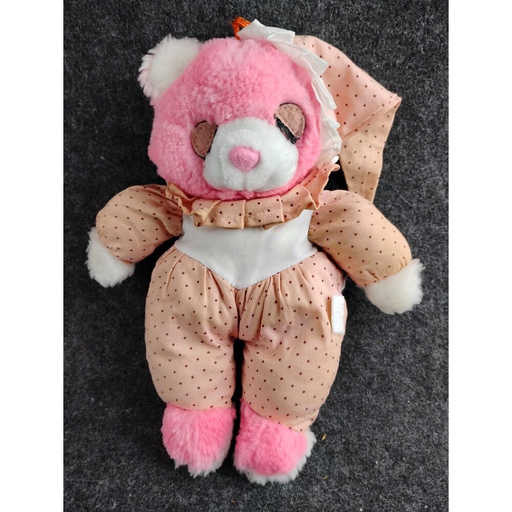 Pink Bear Sleepy Dream Bedtime Plush Nadel Sons Toy Stuffed Animal Toy Vintage